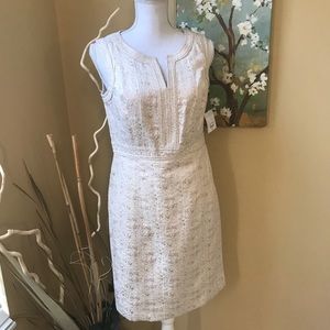 Liz Claiborne Cocktail Dress Gold Cream Sz 6